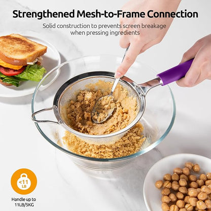 U-Taste Medium Fine Mesh Strainer: 18/8 Stainless Steel 4.73in 30 Mesh Kitchen - Image 7