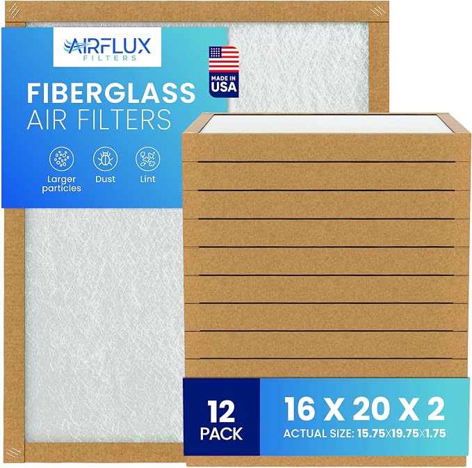 Fiberglass Air Filter -16x20x2Air Filter 12 Pack by Unknown