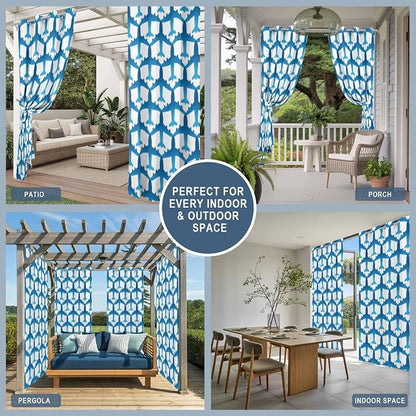 Blue Aircraft Waterproof Outdoor Curtains - Image 5