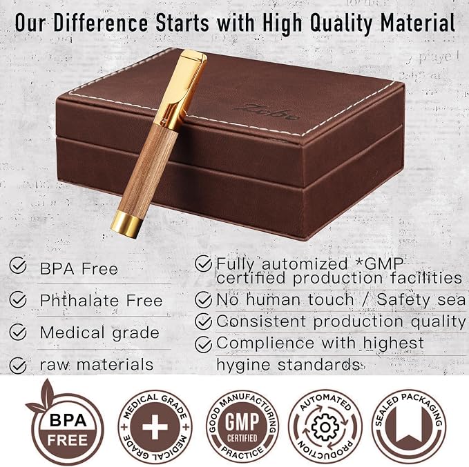 Reusable Washable Cigarette Filter Tips Mouthpiece Handcrafted Solid Wood Metal - Image 3