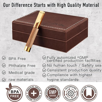 Reusable Washable Cigarette Filter Tips Mouthpiece Handcrafted Solid Wood Metal - Image 3