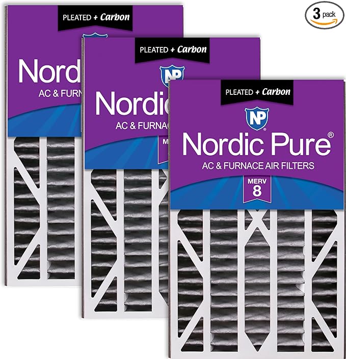 Nordic Pure 16x25x3 MERV 8 Plus Carbon Trion Air Bear Cub Replacement Air by NordicPure