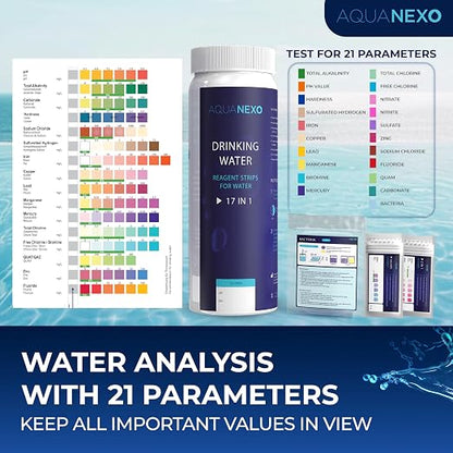21 Parameters, 125 + 20 Drinking Water Test Strips + 2 x Coliform Bacteria Test - Image 2