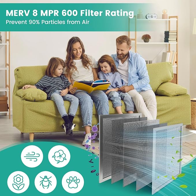 16x20x1 Reusable Air Filter, Electrostatic HVAC AC Furnace Filter, Merv 8 - Image 7