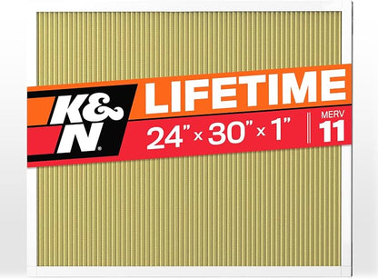 K&N 24x30x1 HVAC Furnace Air Filter, Lasts a Lifetime, Merv 11, the Last HVAC by KNEngineeringInc
