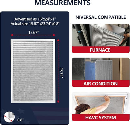 16x24x1 Lifetime Electrostatic Air Filter, MERV 8 Reusable Aluminum AC/HVAC - Image 4