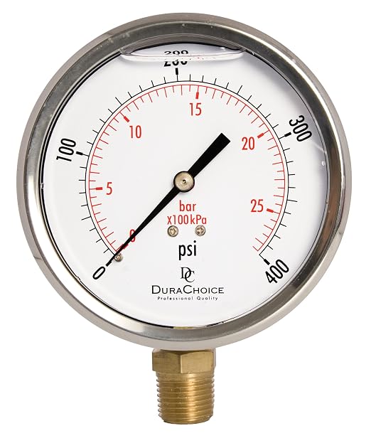 4" Oil Filled Pressure Gauge by DirectMaterial