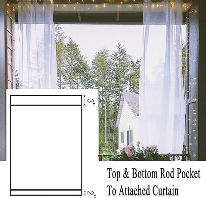 Patio Screen Mesh Outdoor Curtains Waterproof Sheer Lightweight Bug Netting - Image 6