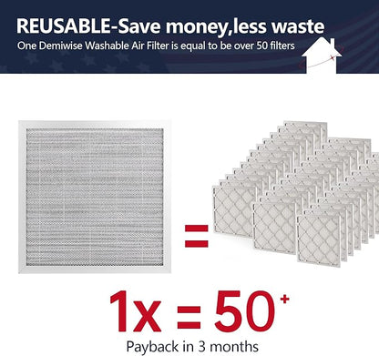 18x18x1 Air Filter, Washable & Reusable Aluminum AC/HVAC Furnace Electrostatic - Image 2