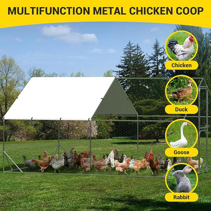 9.8X13.1x6.6FT, Large Walk in Chicken Run Pen Cage, Metal Coop Clearance - Image 5