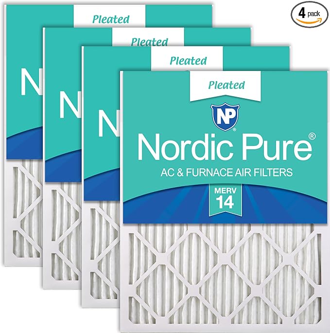 Nordic Pure 20x20x1 Pleated MERV 14 Air Filters 4 Pack by NordicPure