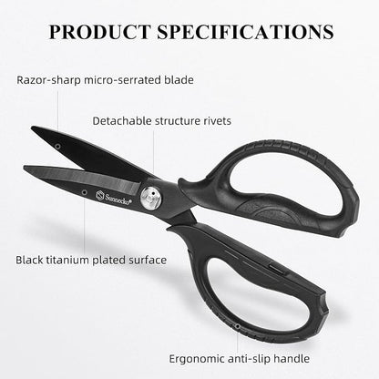 Sunnecko Kitchen Scissors All Purpose Heavy Duty Scissors Titanium Coated - Image 2