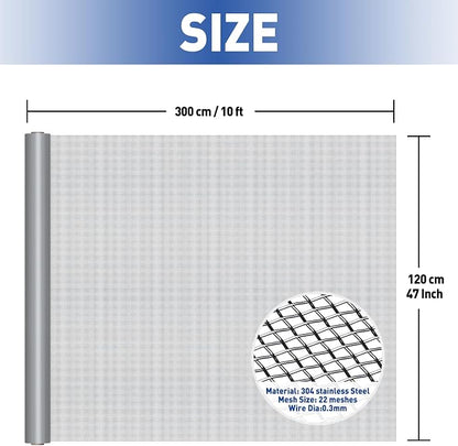 MAGZO 304 Stainless Steel Mesh Screen Roll 47in x 10ft - Image 2
