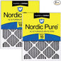 Nordic Pure 12x25x1 Furnace Air Filters MERV 10 Pleated Plus Carbon 2 Pack by NordicPure