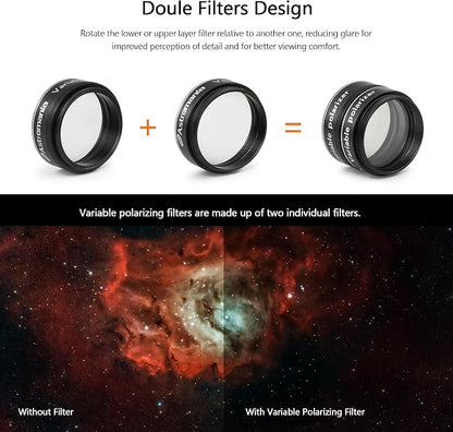 Astromania Telescope Filter, 1.25 Inch Variable Grey Polarizing Filter - Image 3