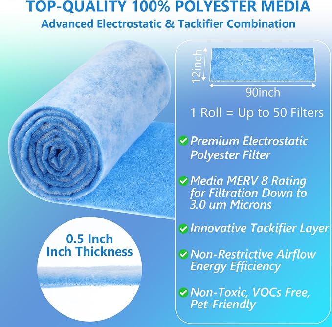 12x90 Inch Cut to Fit Air Filter Roll - Image 7