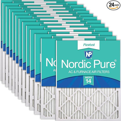 Nordic Pure 16x20x1 Pleated MERV 14 Air Filters 24 Pack by NordicPure