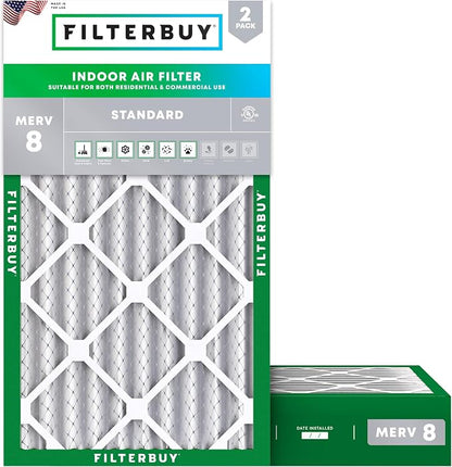 Filterbuy 9.75x23.75x4 Air Filter MERV 8 Essential Dust & Allergy Defense by Filterbuy