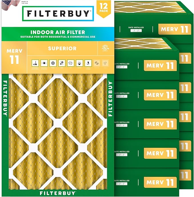 Filterbuy 11.25x19.25x4 Air Filter MERV 11 Superior Pet & Allergy Defense by Filterbuy
