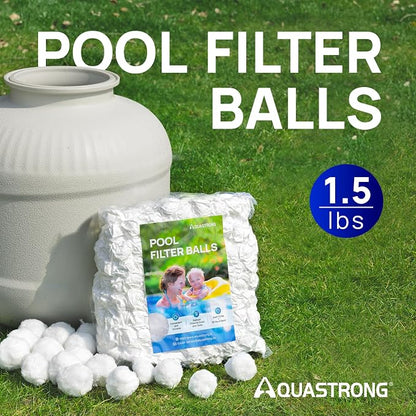AQUASTRONG Pool Filter Balls for Sand Filters, 1.5 lbs Reusable Pool Sand - Image 2