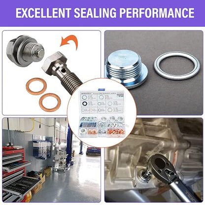 140PCS Oil Drain Plug Gasket Assortment Oil Crush Washers Seals Kit - Image 7