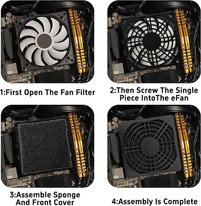 6Pcs 80mm Cooling Fan Filter, Plastic Dustproof Mesh Cover - Image 6