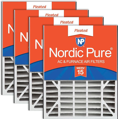 Nordic Pure 20x25x5 Air Bear Replacement 266649-102 MERV 15 Air Filters 4 Pack by NordicPure