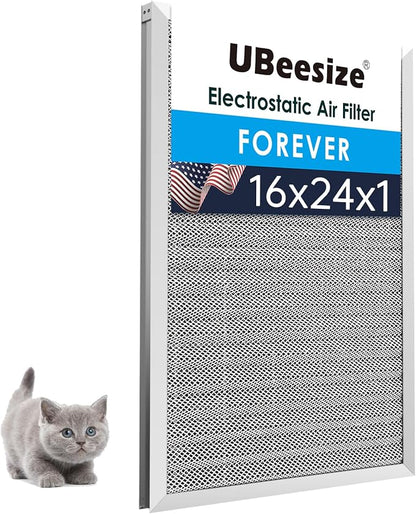 UBeesize 16x24x1 Air Filter HVAC AC Furnace Filter, MERV 8, Reusable Washable by UBeesize