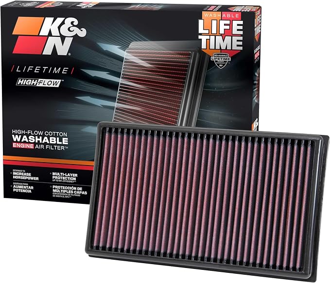 K&N High-Flow Original Lifetime Engine Air Filter: Increase Power: Premium by KNEngineeringInc