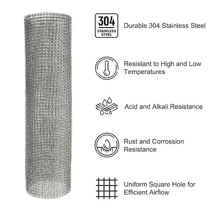PATIKIL 40" L x 16" W Woven Wire Mesh, 6 Mesh 304 Stainless Steel Air Vent - Image 3