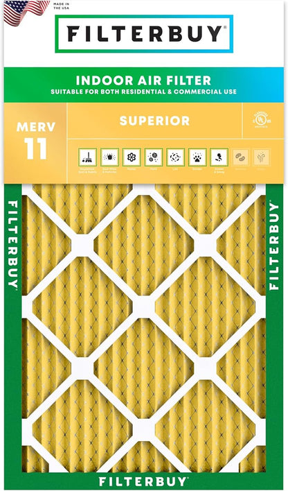 Filterbuy 12x25x1 Air Filter MERV 11 Superior Pet & Allergy Defense, by Filterbuy