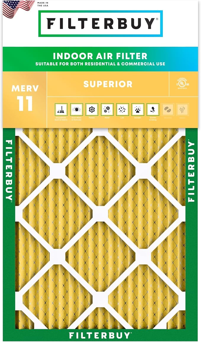 Filterbuy 16x25x1 Air Filter MERV 11 Superior Pet & Allergy Defense, by Filterbuy