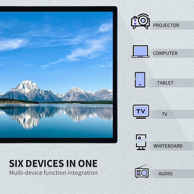 TouchWo 86" Touchscreen Monitor Smart Board, 4K Interactive Presentation Electronic Whiteboard with Android 13, Digital Signage Display for Office, Classroom,RAM 4GB+ ROM 32GB