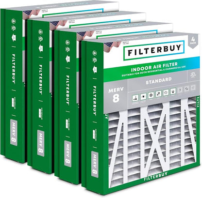 Filterbuy 21x21.5x5 Air Filter MERV 8 Essential Dust & Allergy Defense by Filterbuy
