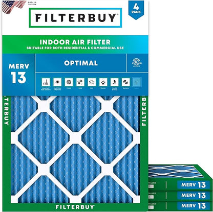 Filterbuy 16.38x21.5x1 Air Filter MERV 13 Optimal Smoke & Allergy Defense by Filterbuy