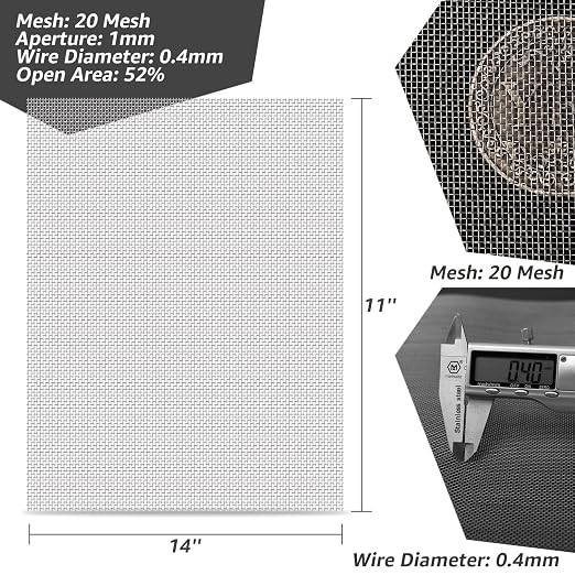 4 Pack 11x14 Inch Wire Mesh, 20 Mesh Stainless Steel Mesh, Never Rust Sturdy - Image 3