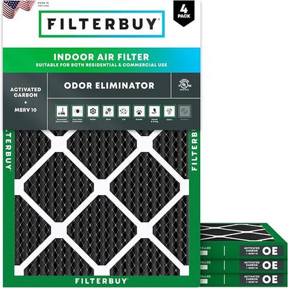 Filterbuy 14x20x1 Air Filter MERV 10 Odor & Allergy Defense by Filterbuy
