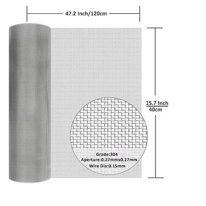 304 Stainless Steel Mesh Screen#60Mesh -Size:15.7"x47.2", - Image 2