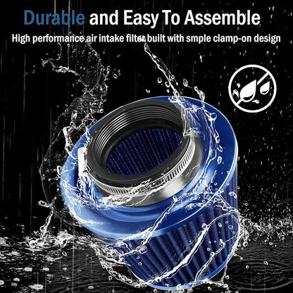 Universal Clamp-On Air Intake Filter, High Performance, Washable Filter - Image 7
