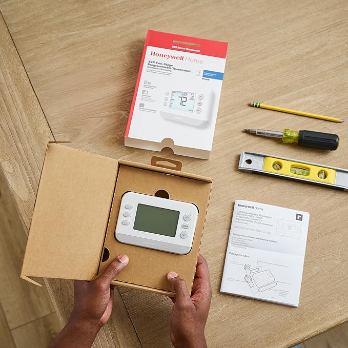 New! Honeywell Home Programmable Thermostat, Conventional/Heat Pump Compatibility, Flexible Schedule, X2P, White, RTH22B