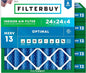Filterbuy 24x24x4 Air Filter MERV 13 Optimal Smoke & Allergy Defense, by Filterbuy