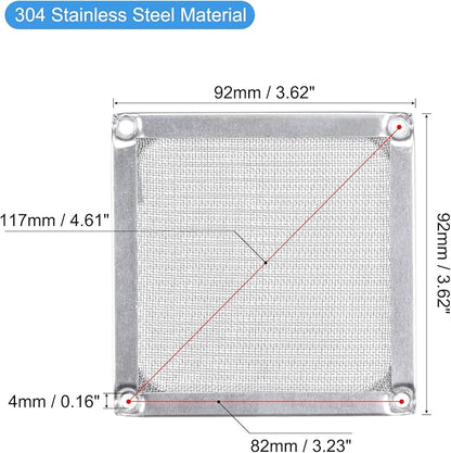 MECCANIXITY 92mm Computer Fan Filter Grills Stainless Steel Mesh Dustproof Case - Image 2