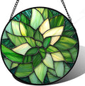 CRISGIF Stained Glass Window Hanging - Ireland Green Suncatcher for Doors Garden Patio Sun Catchers Decor Mother's St. Patrick's Day Birthday for Women Men Mom Nana Friend 7.8 in