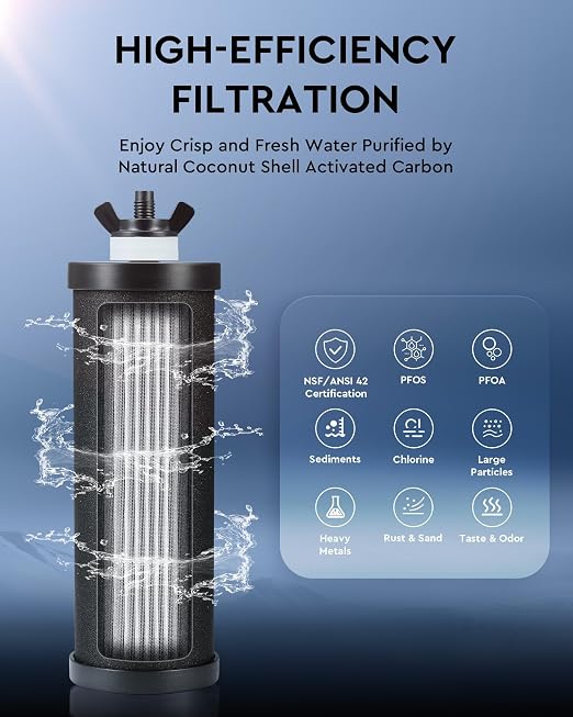 CO-Z Gravity Fed Water Filter System, Stainless Steel Gravity Water Purifier - Image 3