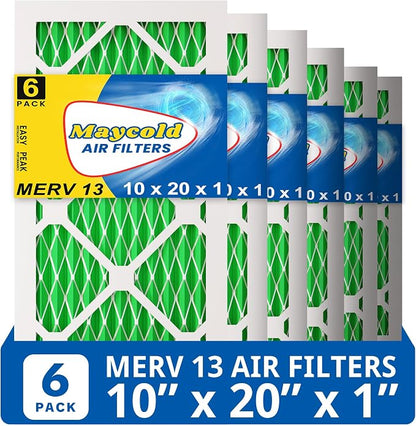 Maycold MERV 13 10x20x1 Air Filter, High-Efficiency Pleated AC & Furnace Filters by Maycold