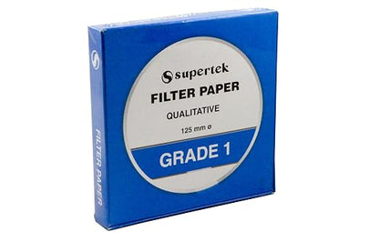 Filter Paper, Qualitative, Grade 1, 125 mm Pack of 100 Sheets by Supertek