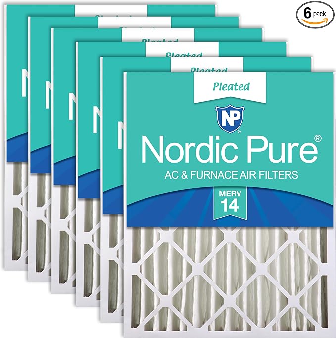 Nordic Pure 16x24x4 Pleated MERV 14 Air Filters 6 Pack by NordicPure