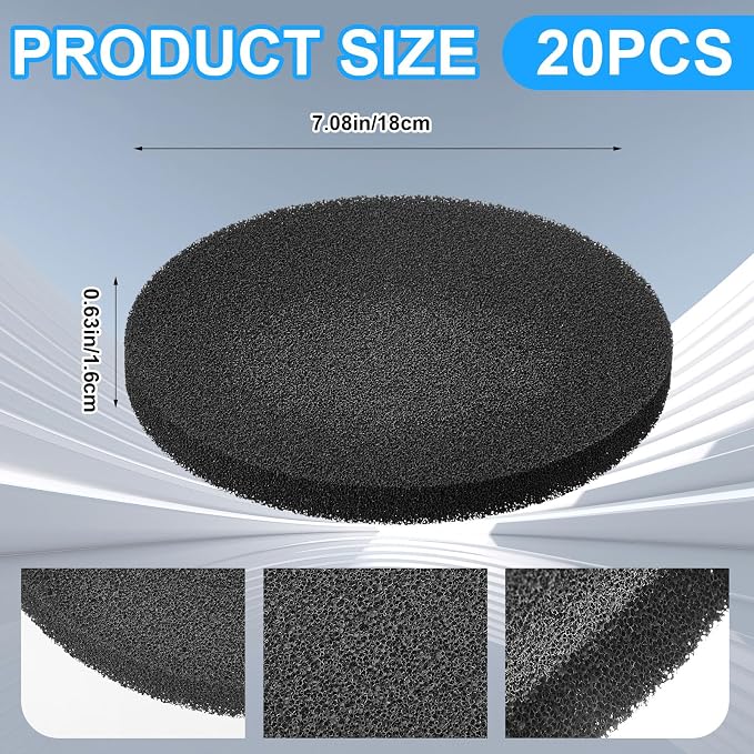 Timgle 20 Pcs Fx4 Carbon Filter Pads Carbon Foam Compatible - Image 2