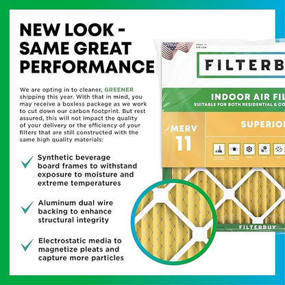 Filterbuy 14x28x1 Air Filter MERV 11 Superior Pet & Allergy Defense, - Image 3