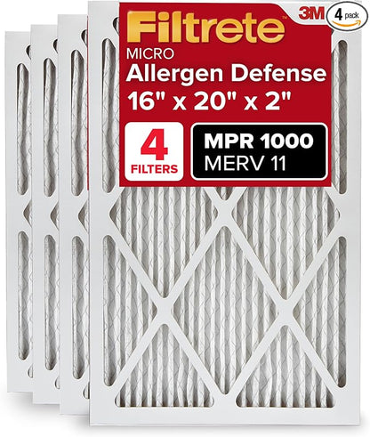 Filtrete 16x20x2 AC Furnace Air Filter, MERV 11, MPR 1000, Allergen Defense by Filtrete